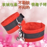 short-plush handcuff-red